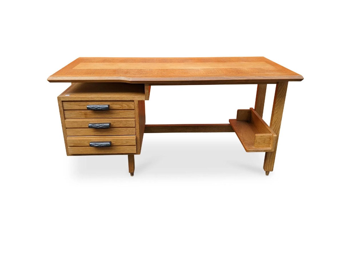 Guillerme Et Chambron, Oak Desk Edition Votre Maison Circa 1970-photo-2