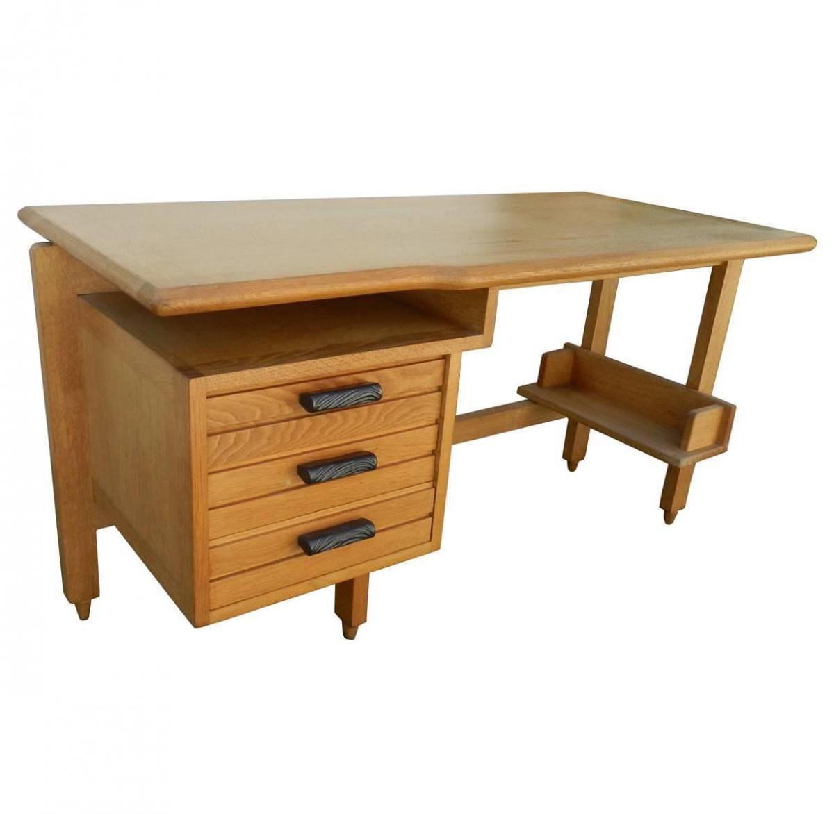 Guillerme Et Chambron, Oak Desk Edition Votre Maison Circa 1970-photo-2