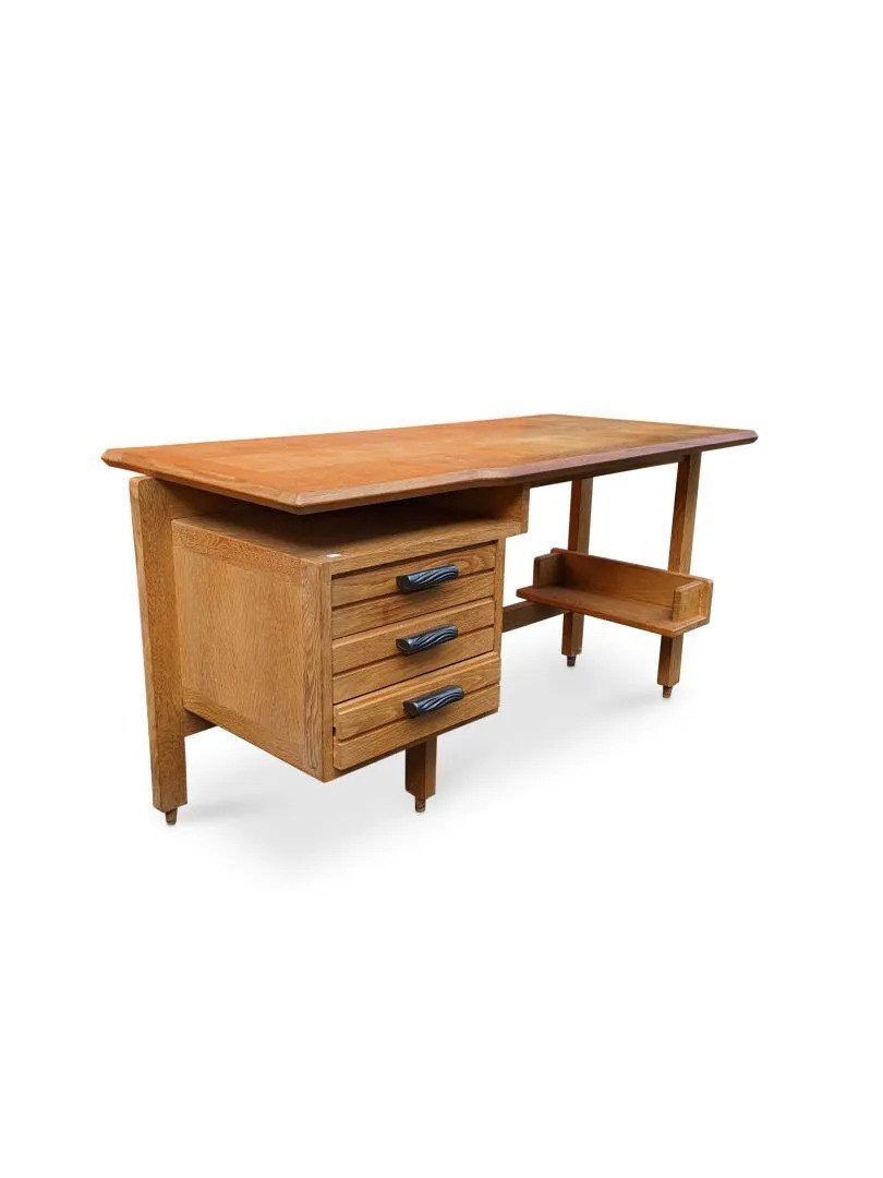 Guillerme Et Chambron, Oak Desk Edition Votre Maison Circa 1970