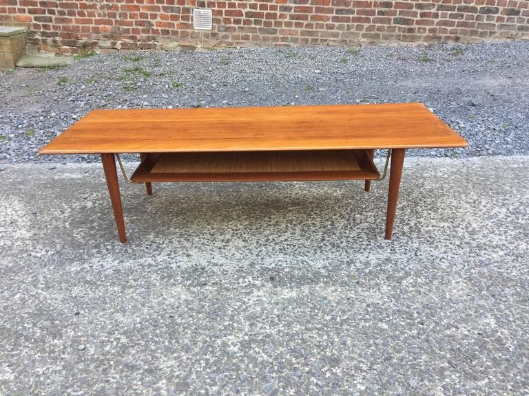 Peter Hvidt Large Teak Living Room Table Denmark Circa 1950 