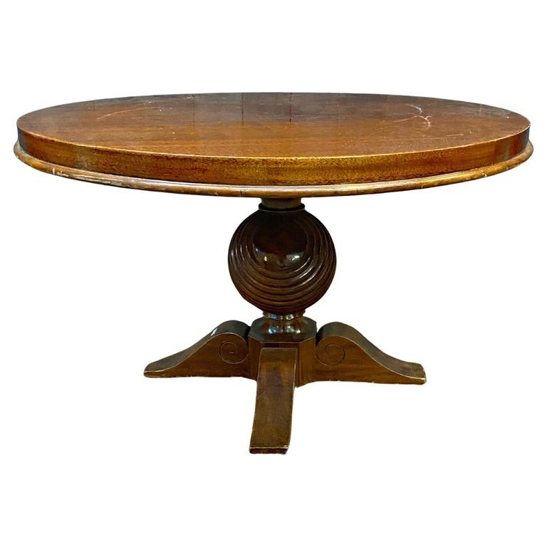 Art Deco Gueridon In Varnished Mahogany Circa 1940/1950