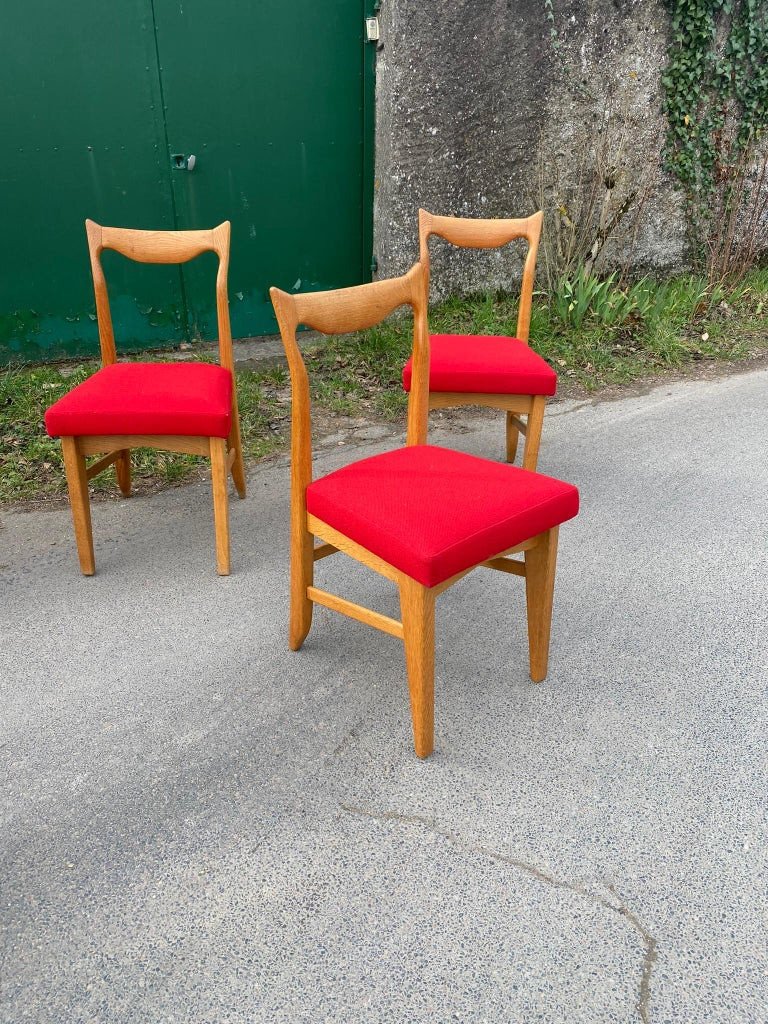 Guillerme Et Chambron , 6 Chaises "marie Claire" Edition Votre Maison Circa 1970-photo-2