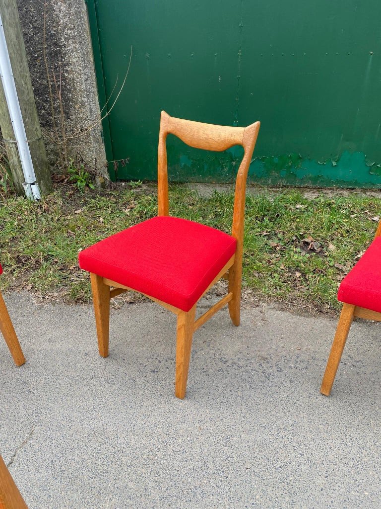 Guillerme Et Chambron , 6 Chaises "marie Claire" Edition Votre Maison Circa 1970-photo-3