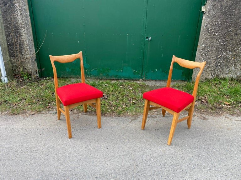 Guillerme Et Chambron , 6 Chaises "marie Claire" Edition Votre Maison Circa 1970-photo-4