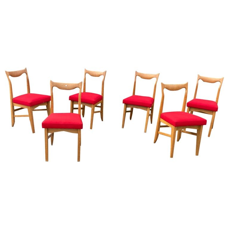 Guillerme Et Chambron , 6 Chaises "marie Claire" Edition Votre Maison Circa 1970-photo-1