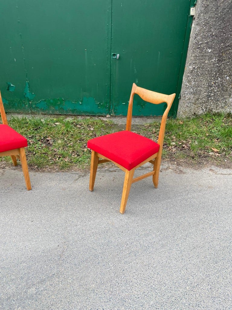 Guillerme Et Chambron , 6 Chaises "marie Claire" Edition Votre Maison Circa 1970-photo-2