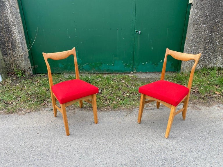 Guillerme Et Chambron , 6 Chaises "marie Claire" Edition Votre Maison Circa 1970-photo-3