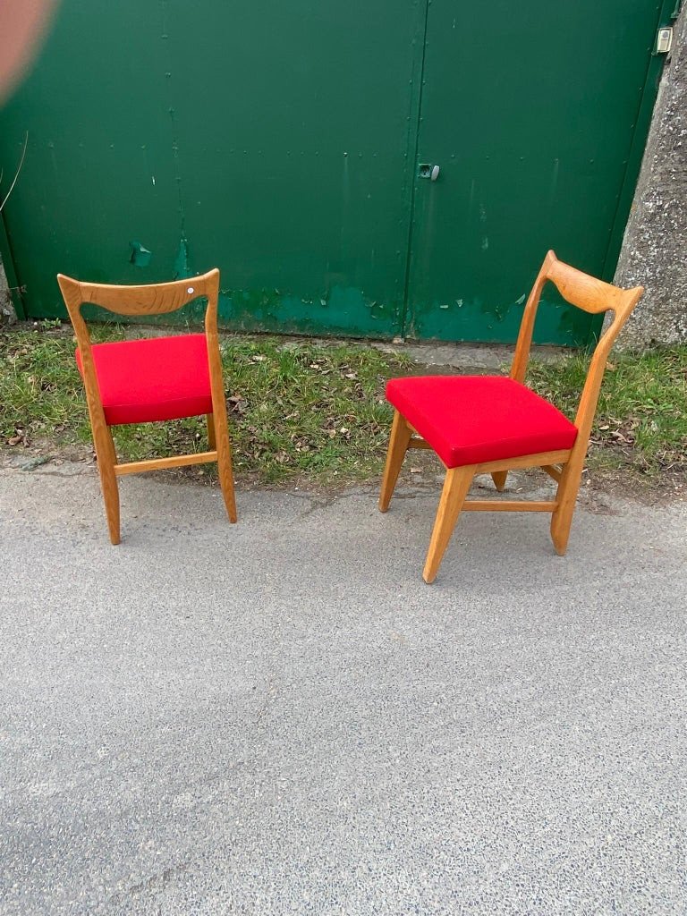 Guillerme Et Chambron , 6 Chaises "marie Claire" Edition Votre Maison Circa 1970-photo-4