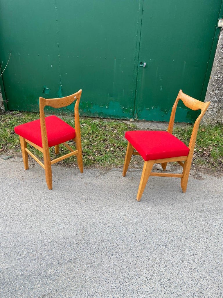 Guillerme Et Chambron , 6 Chaises "marie Claire" Edition Votre Maison Circa 1970-photo-5