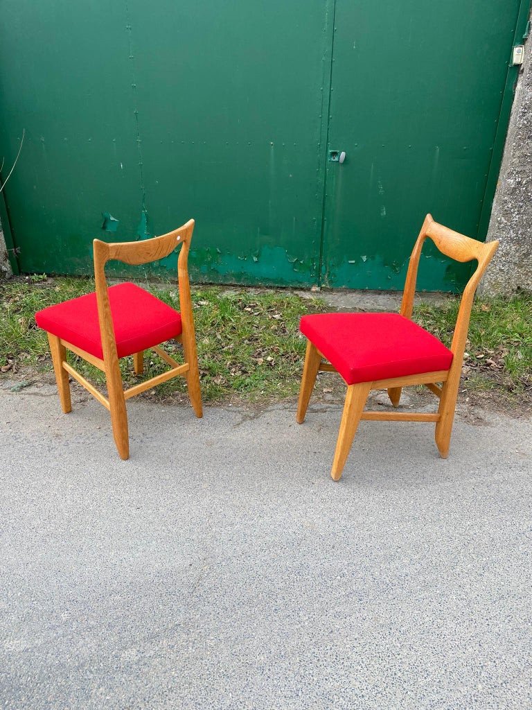 Guillerme Et Chambron , 6 Chaises "marie Claire" Edition Votre Maison Circa 1970-photo-6