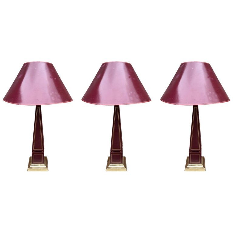 Pair Of "obelisk" Lamps In Lacquered Wood Circa 1970-photo-1