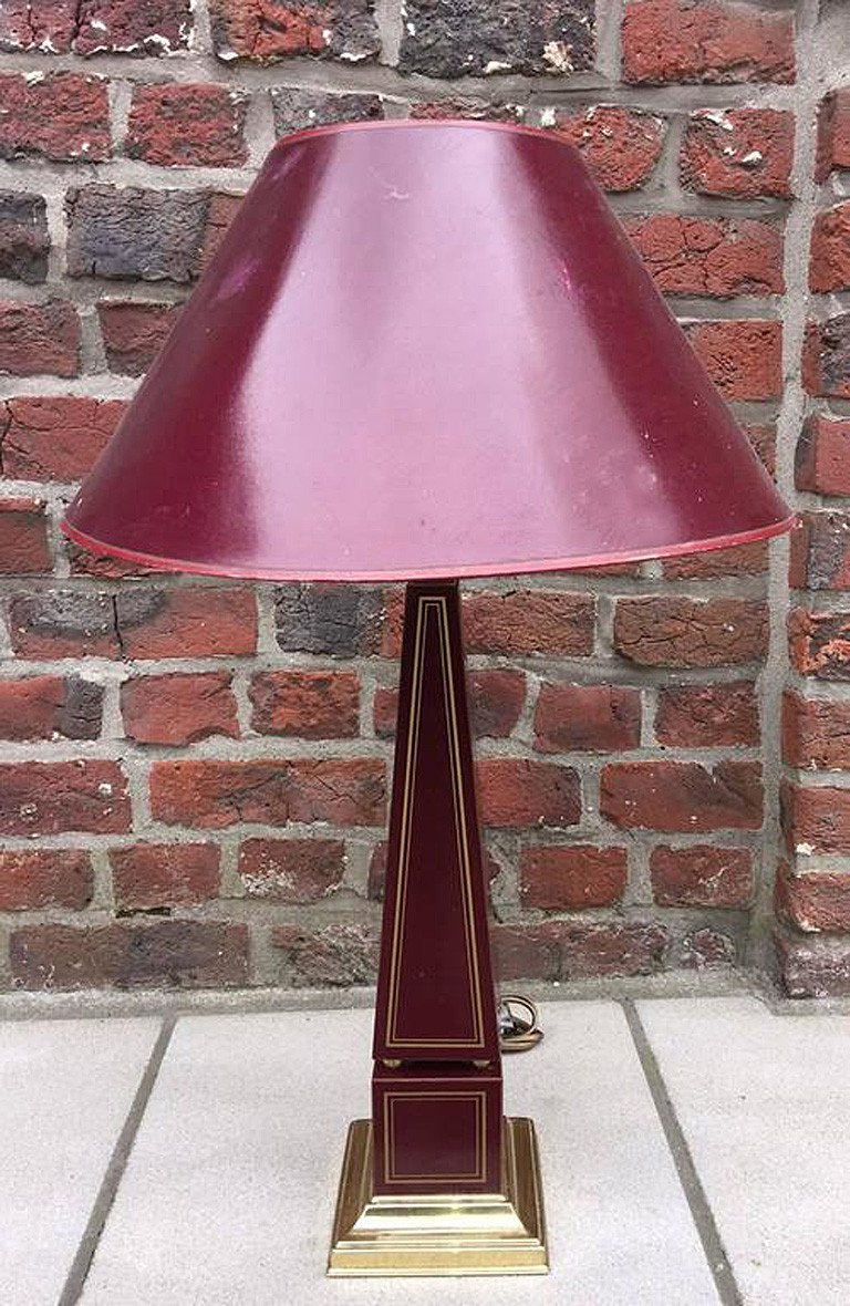 Pair Of "obelisk" Lamps In Lacquered Wood Circa 1970-photo-2