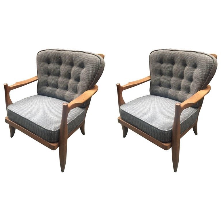 Guillerme Et Chambron ,paire De Fauteuils "josé"  , Edition Votre Maison, Circa 1960-photo-1