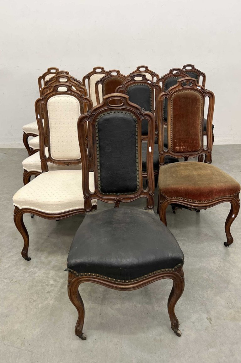 Set Of 12 Louis Philippe High Back Mahogany Chairs 