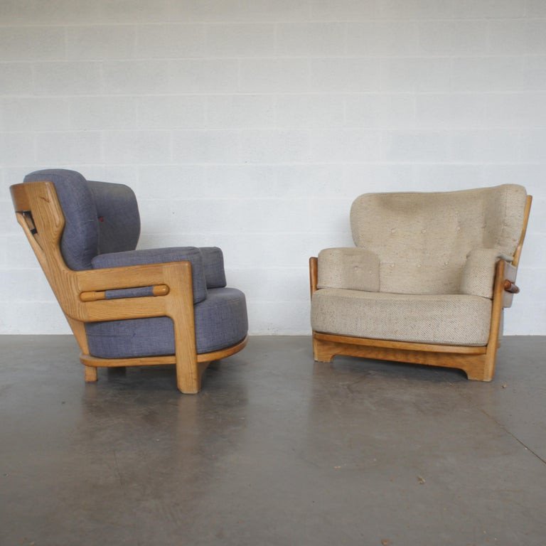 Guillerme Et Chambron , Paire De Fauteuils "denis" Edition Votre Maison Circa 1970-photo-1