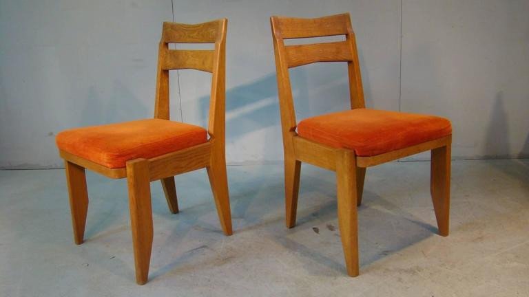 Guillerme Et Chambron , Six Chaises En Chêne  Edition Votre Maison Circa 1970-photo-2