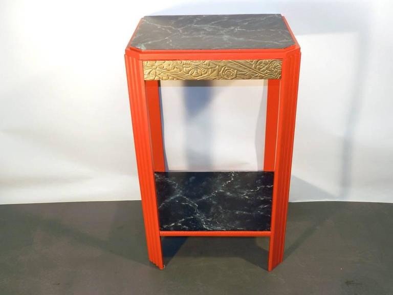 Pair Of Art Deco Painted Wood Console Tables Circa 1930-photo-3