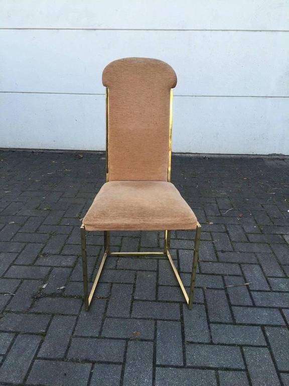 Set Of 6 Brass Chairs Circa 1970 Romeo Rega Style -photo-2