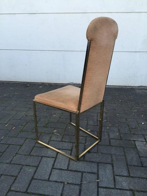 Set Of 6 Brass Chairs Circa 1970 Romeo Rega Style -photo-4