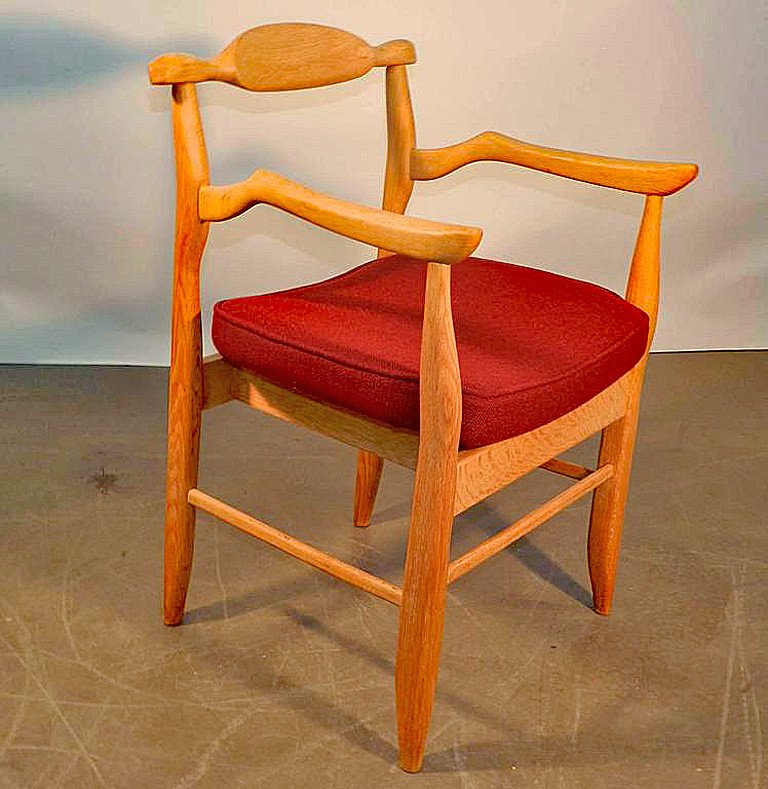 Guillerme Et Chambron, Set Of 6 “fumay” Armchairs, Edition Votre Maison, Circa 1970-photo-1