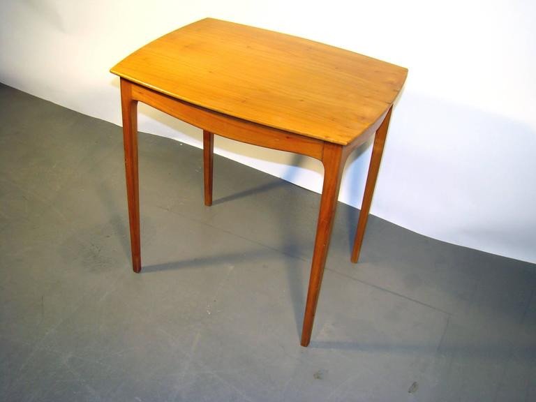 Elegant Cherry Wood Side Table, Opening With A Drawer Circa 1960-photo-2