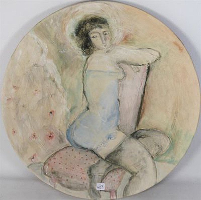 Stephanie Raymond , Grand Plat En Ceramique (51 Cm)