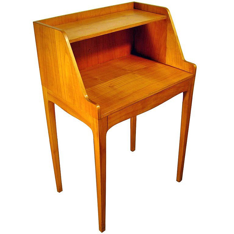 Table d'Appoint En Merisier, Ouvrant Par Un Tiroir Circa 1960