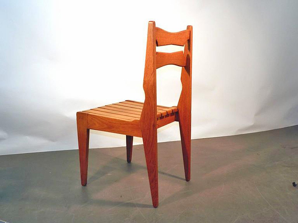 Guillerme Et Chambron, Set Of 6 Chairs, Edition Votre Maison, Circa 1960/1970-photo-1