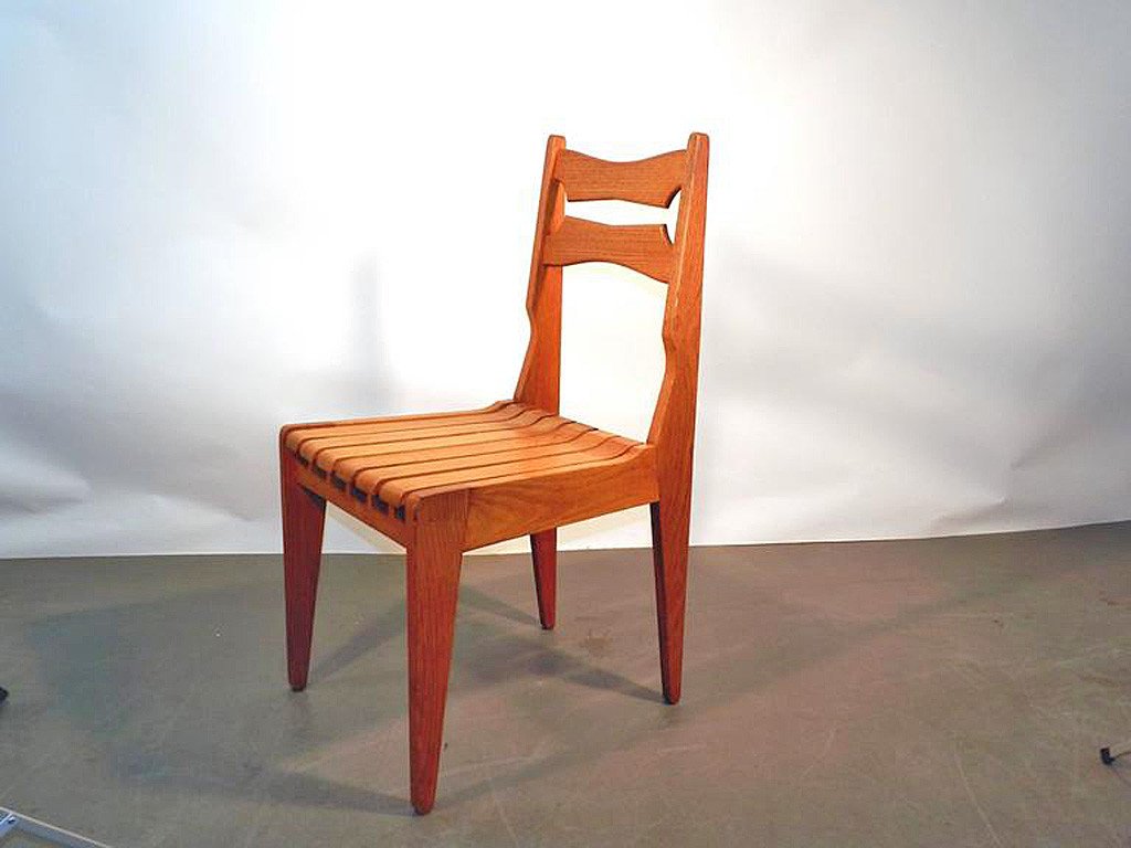 Guillerme Et Chambron, Set Of 6 Chairs, Edition Votre Maison, Circa 1960/1970-photo-2