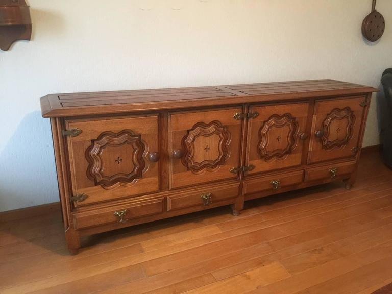 Guillerme Et Chambron, Oak Sideboard, Edition Votre Maison, Circa 1970-photo-2