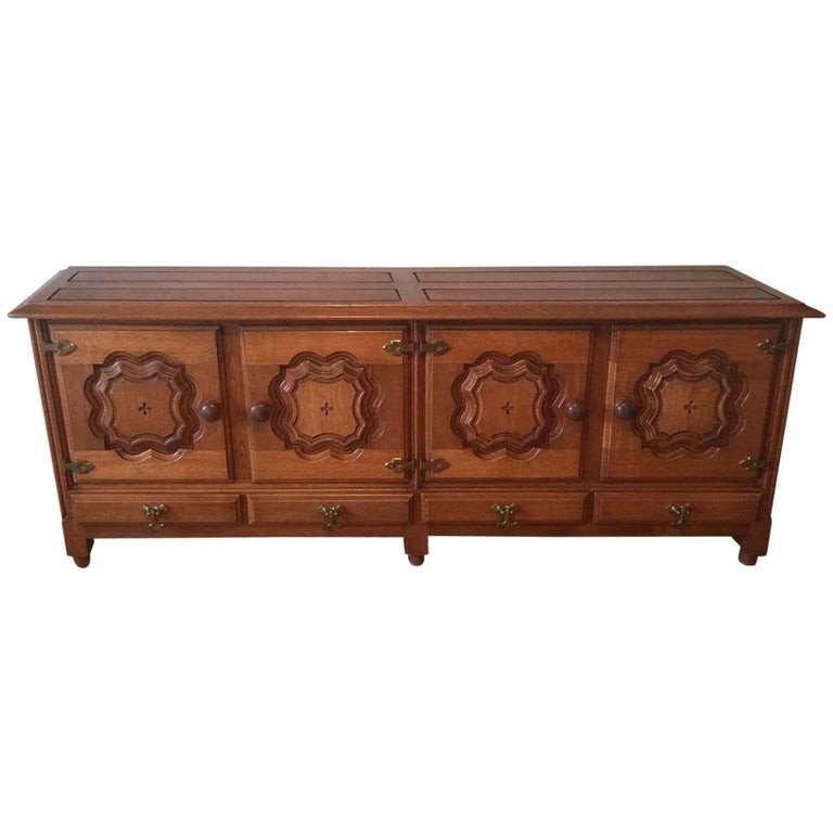 Guillerme Et Chambron, Oak Sideboard, Edition Votre Maison, Circa 1970-photo-1