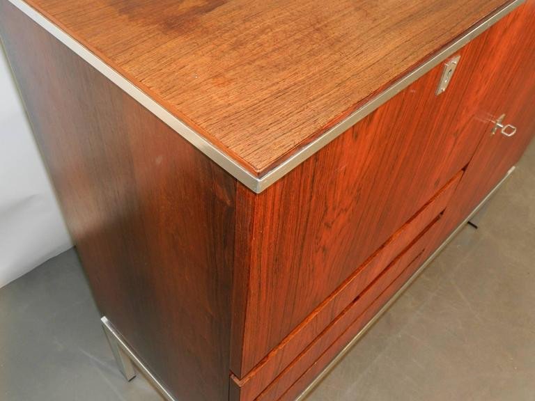 Rosewood And Chrome Sideboard Circa 1970-photo-3