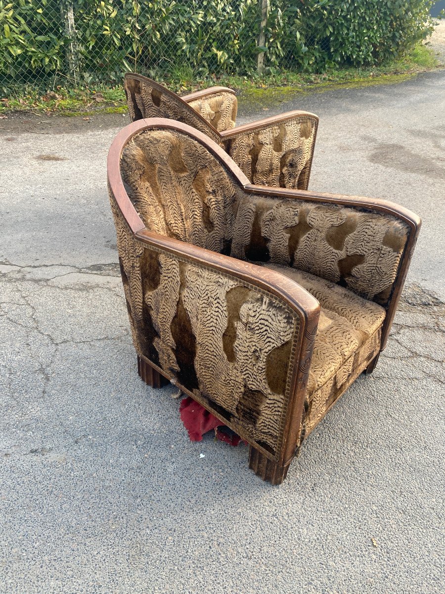 Suite De 5 Fauteuils Et 1 Banquette Art Deco Circa 1930-photo-4