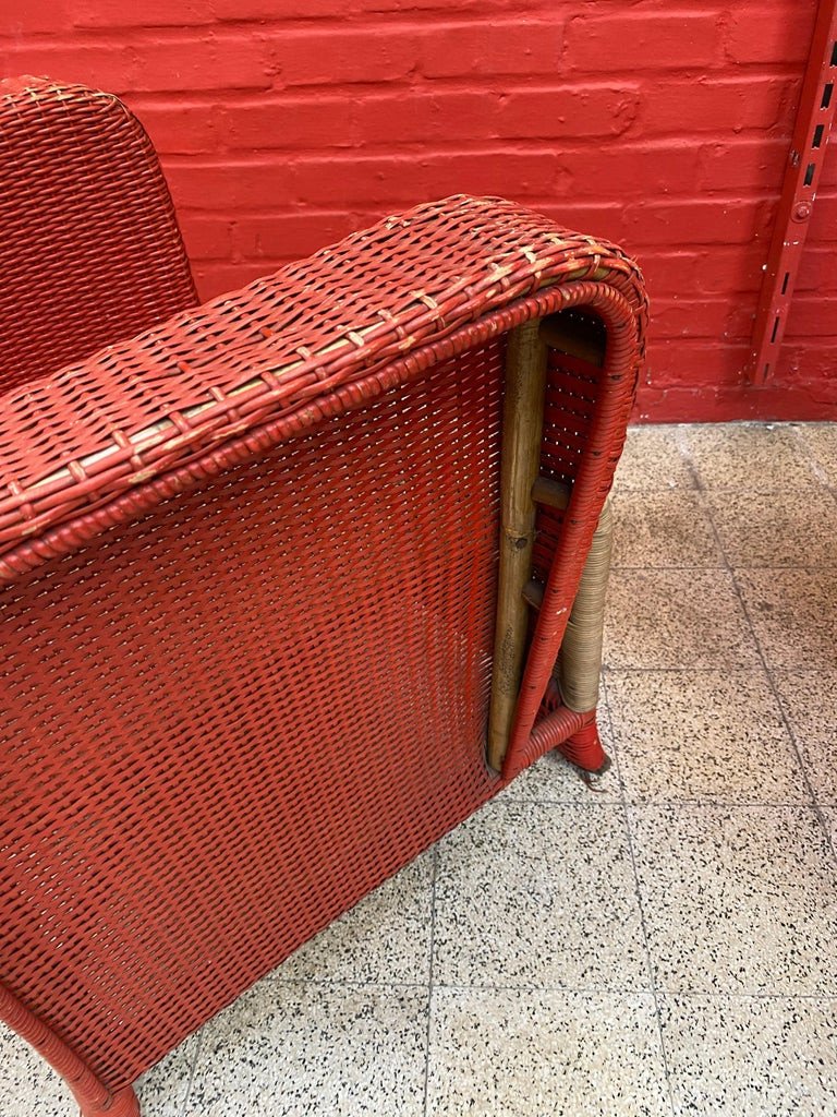 Pair Of Art Deco Rattan Armchairs Circa 1930-photo-5