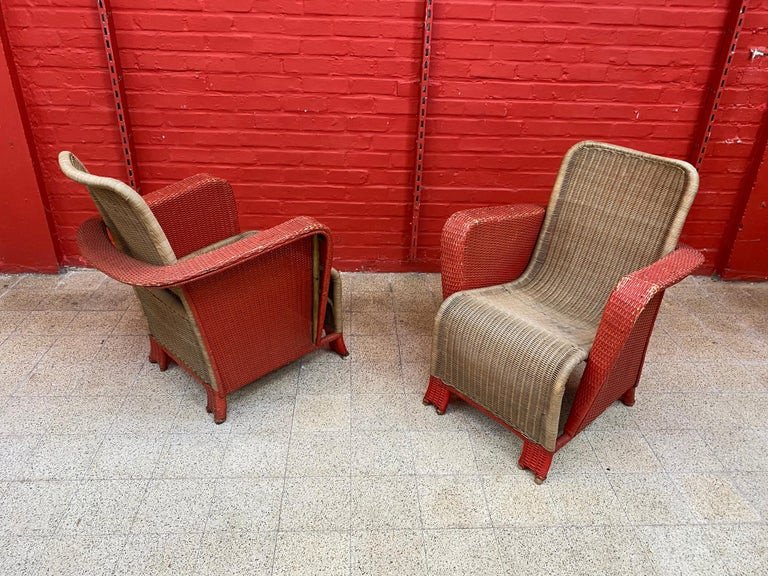 Pair Of Art Deco Rattan Armchairs Circa 1930