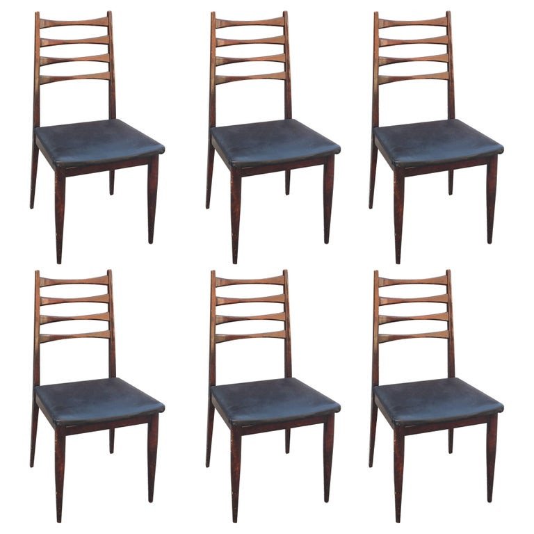 Serie De 6 Chaises Style Scandinave Circa 1960