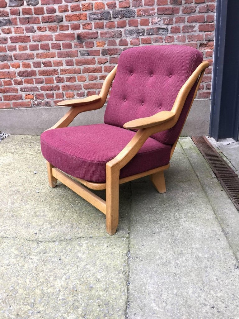 Guillerme Et Chambron, Oak Armchair "your House Edition Circa 1970-photo-3