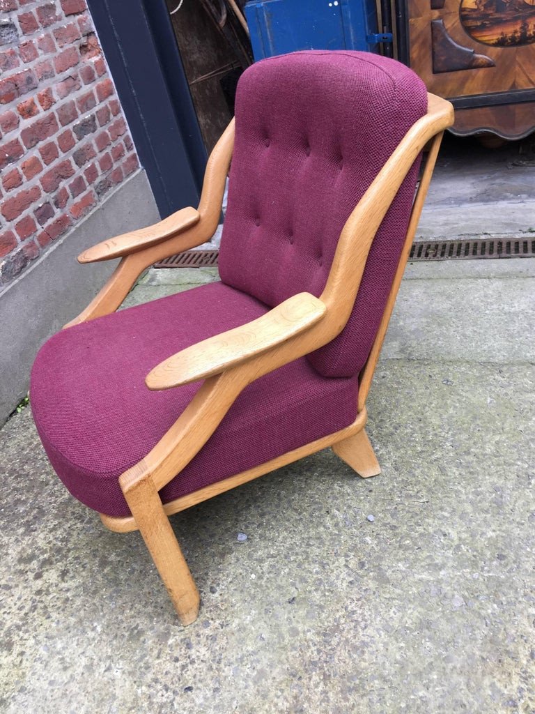 Guillerme Et Chambron, Oak Armchair "your House Edition Circa 1970-photo-1