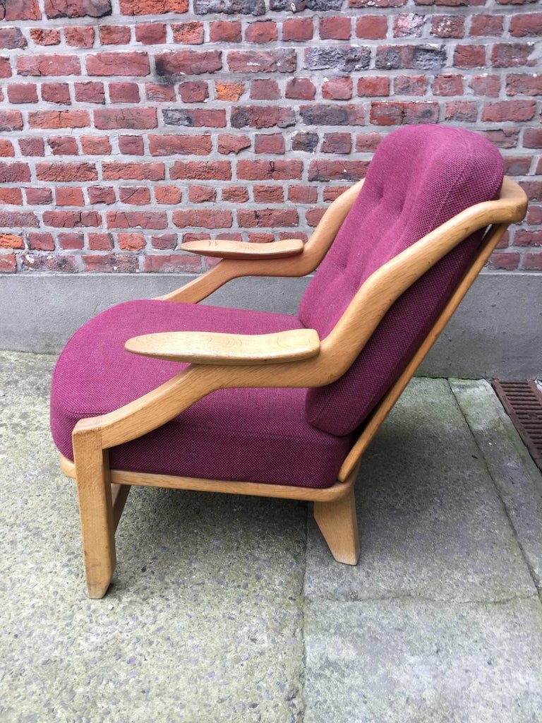 Guillerme Et Chambron, Oak Armchair "your House Edition Circa 1970-photo-3