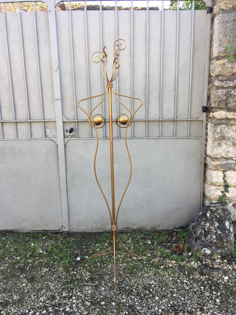 Large Footman Or Mute Servant In Gilded Metal, Circa 1970/1980 -photo-3