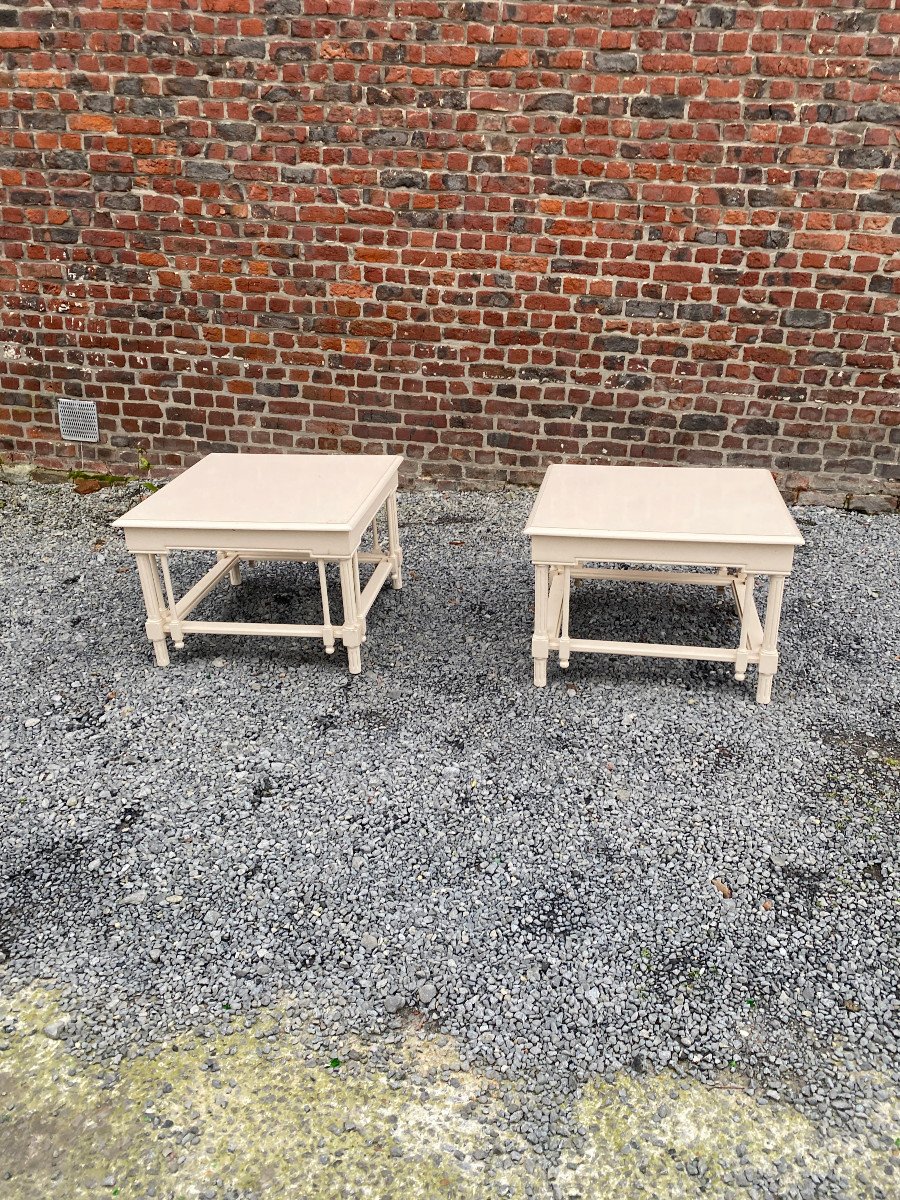 Pair Of Large Neoclassical Style Lacquered Wood Side Tables, Home & Garden, 1970s-photo-3