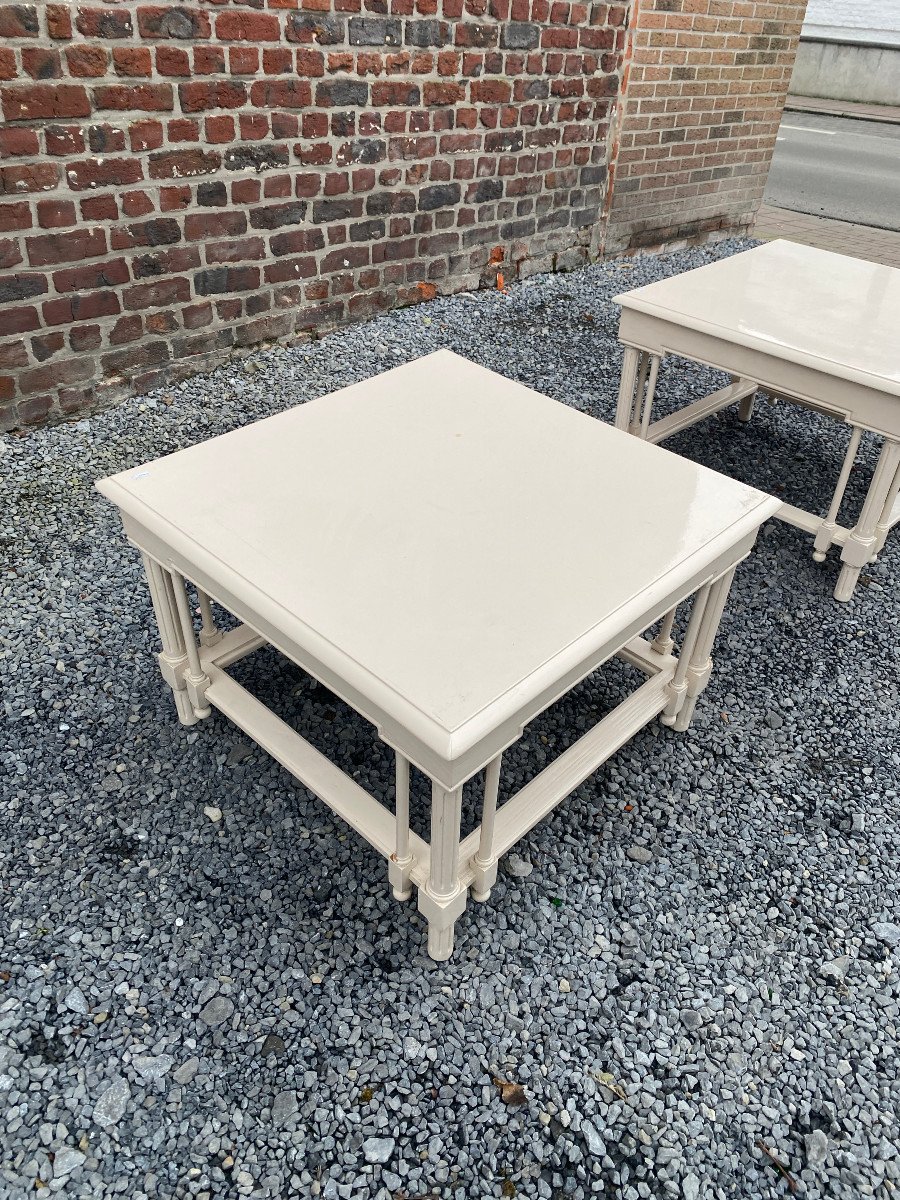 Pair Of Large Neoclassical Style Lacquered Wood Side Tables, Home & Garden, 1970s-photo-4