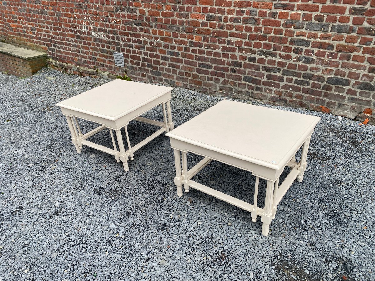 Pair Of Large Neoclassical Style Lacquered Wood Side Tables, Home & Garden, 1970s-photo-5