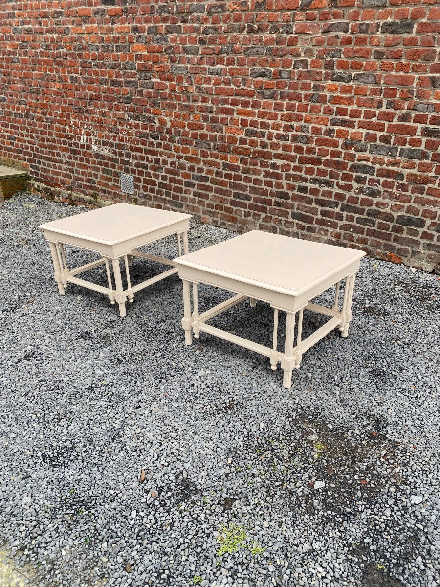 Pair Of Large Neoclassical Style Lacquered Wood Side Tables, Home & Garden, 1970s-photo-6