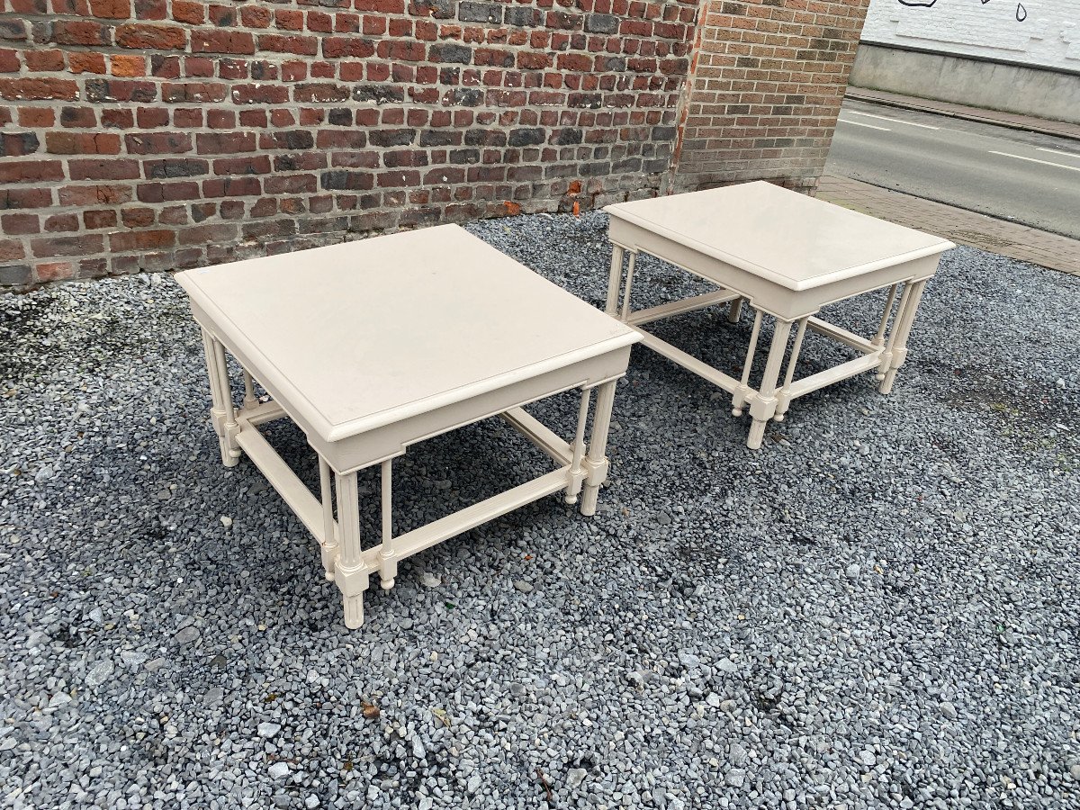 Pair Of Large Neoclassical Style Lacquered Wood Side Tables, Home & Garden, 1970s-photo-8