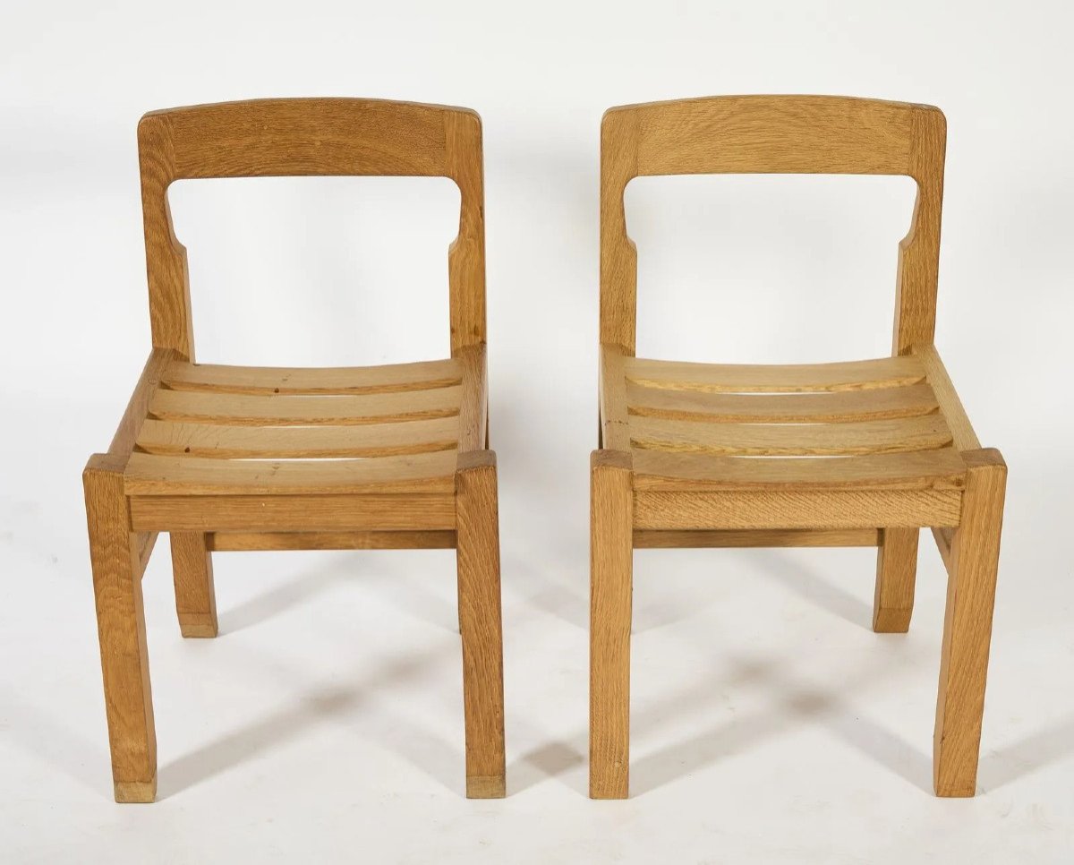 Guillerme Et Chambron , Rare Paire De Chaises  " Edition Votre Maison Circa 1970/1980-photo-2