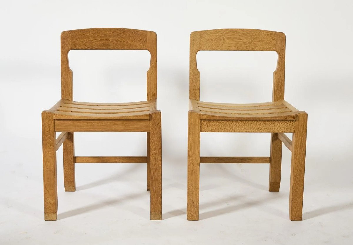 Guillerme Et Chambron , Rare Paire De Chaises  " Edition Votre Maison Circa 1970/1980-photo-3