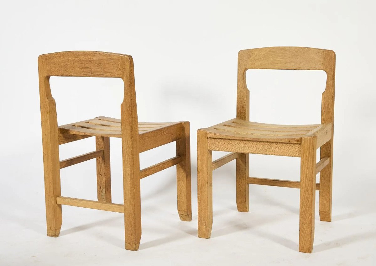 Guillerme Et Chambron , Rare Paire De Chaises  " Edition Votre Maison Circa 1970/1980-photo-4