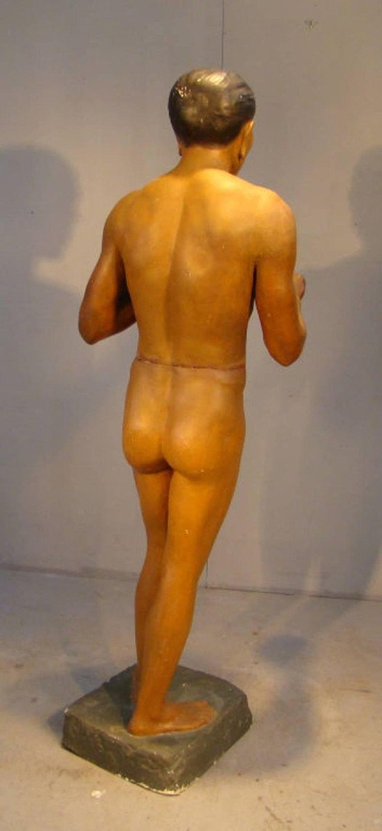 Large Polychrome Plaster Sculpture Circa 1900/1930-photo-3