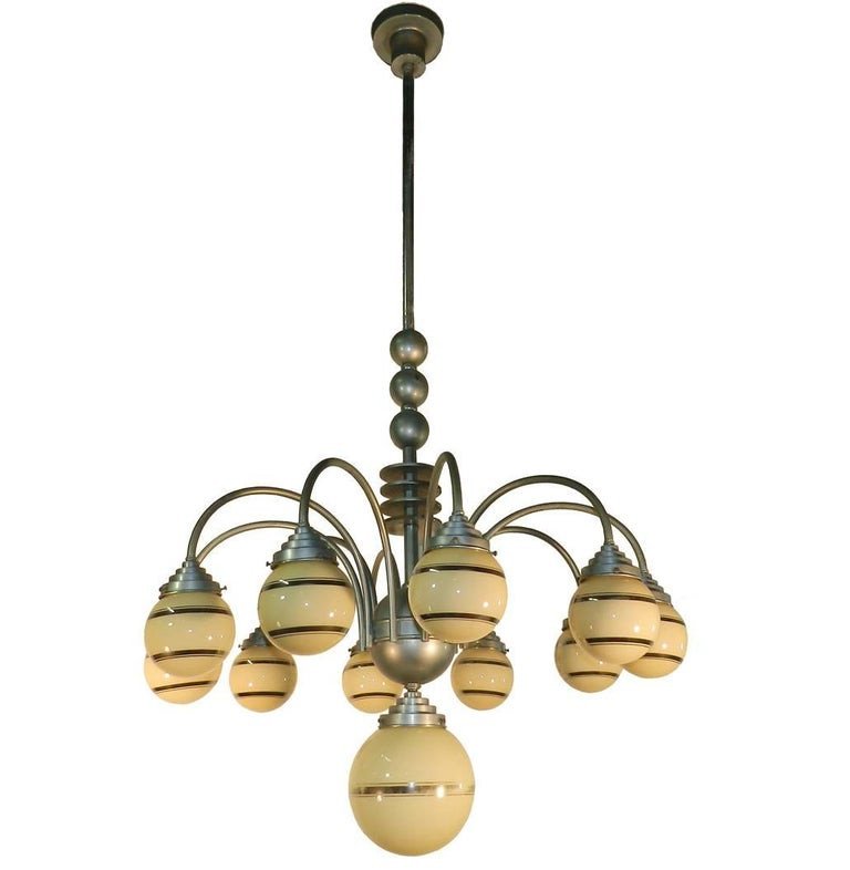 Large Art Deco Modreniste Chandelier Circa 1930/1950